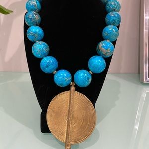 Turquoise Beaded Statement necklace